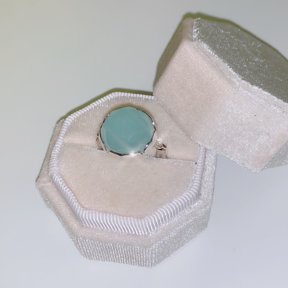 Aqua Mint Green Gemstone Adjustable Ring - Picture 2 of 6